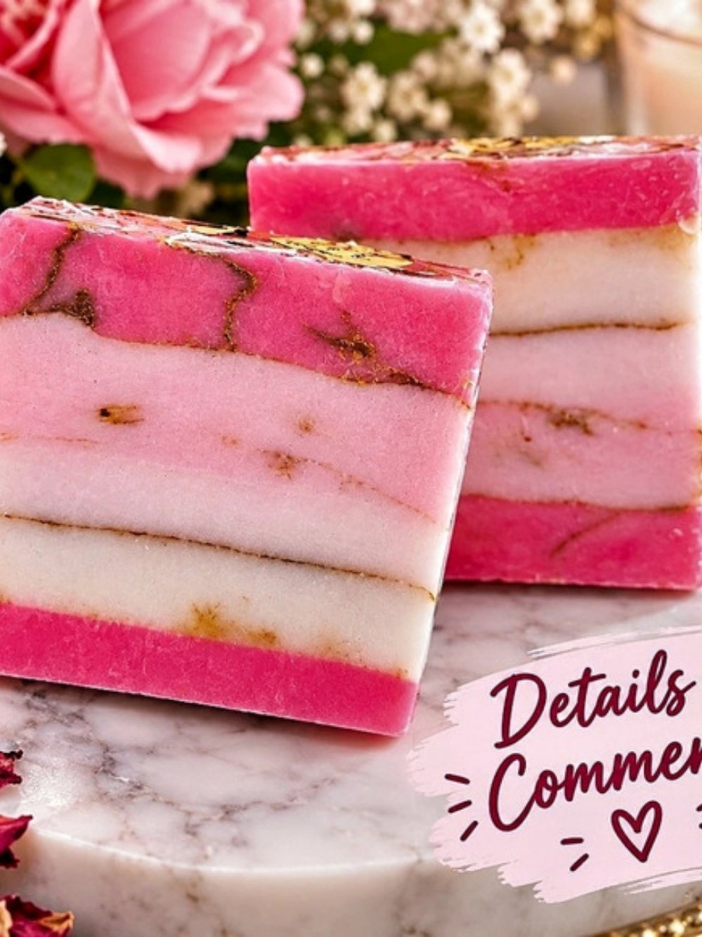 Pink & White Layered Soap Bars